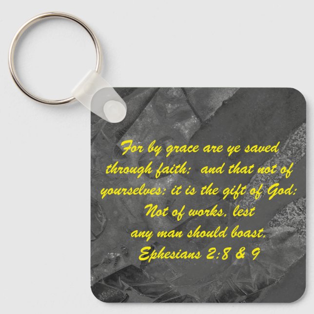 John 3:16 & Ephesianos 2:8 & 9 Chaveiro de verdade (Frente)