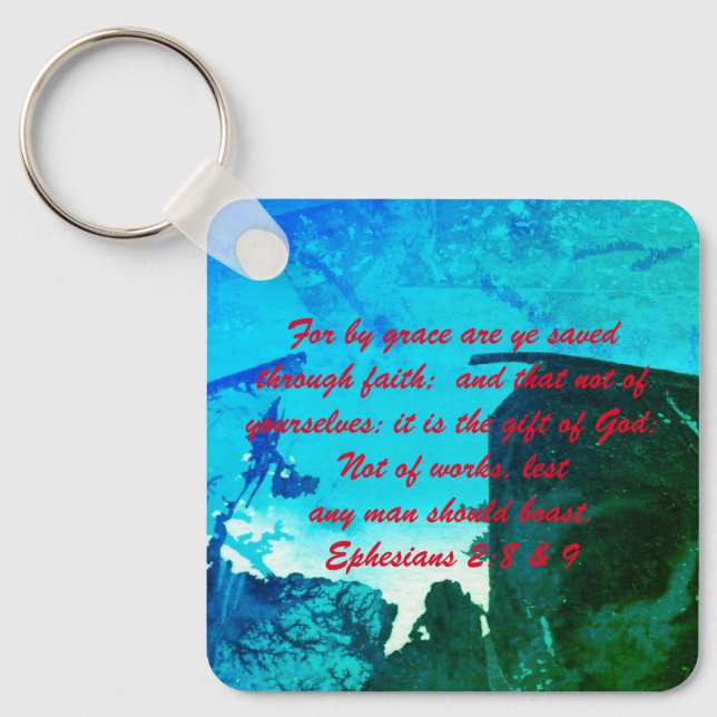 John 3:16 & Ephesianos 2:8 & 9 Chaveiro de verdade (Frente)