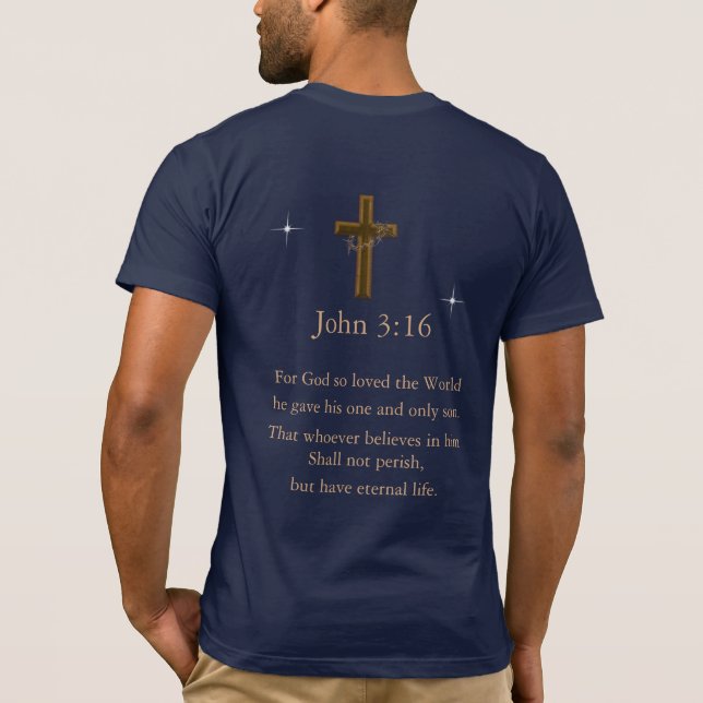 John 3:16 mens T-Shirt (Verso)