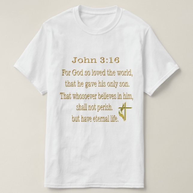 John 3:16 t-shirt cristã (Frente do Design)