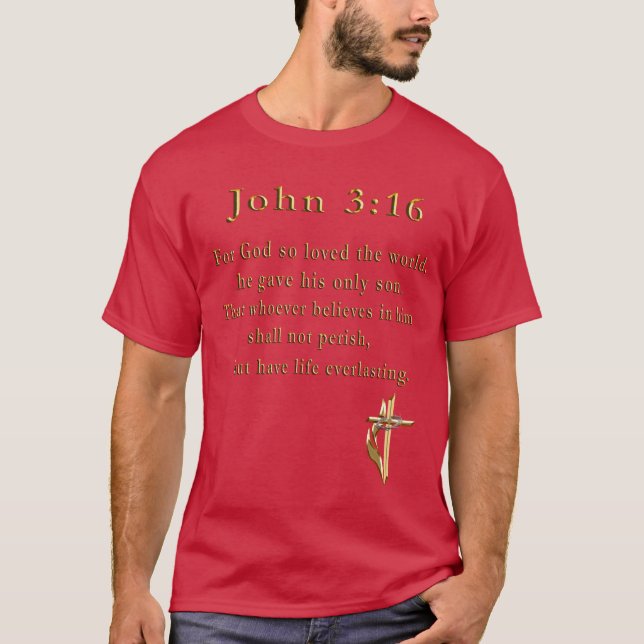 John 3:16 t-shirts cristãs (Frente)