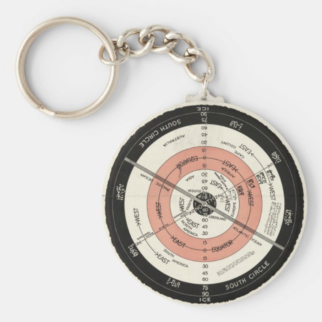 John Abizaid NEW CORRECT MAP FLAT SUFACE Chaveiro (Frente)