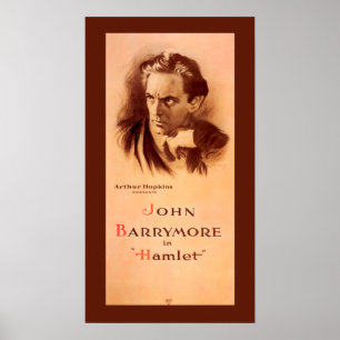 John Barrymore na Poster Hamlet Broadway 1922