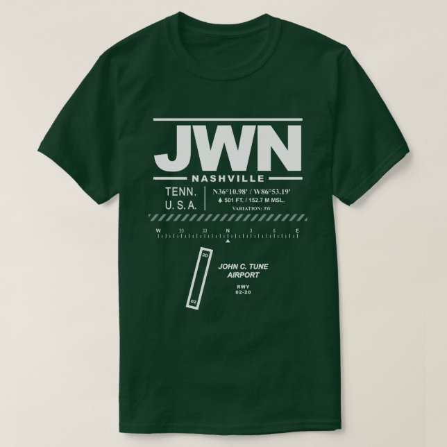 John C. Tune Airport JWN T-Shirt (Frente do Design)