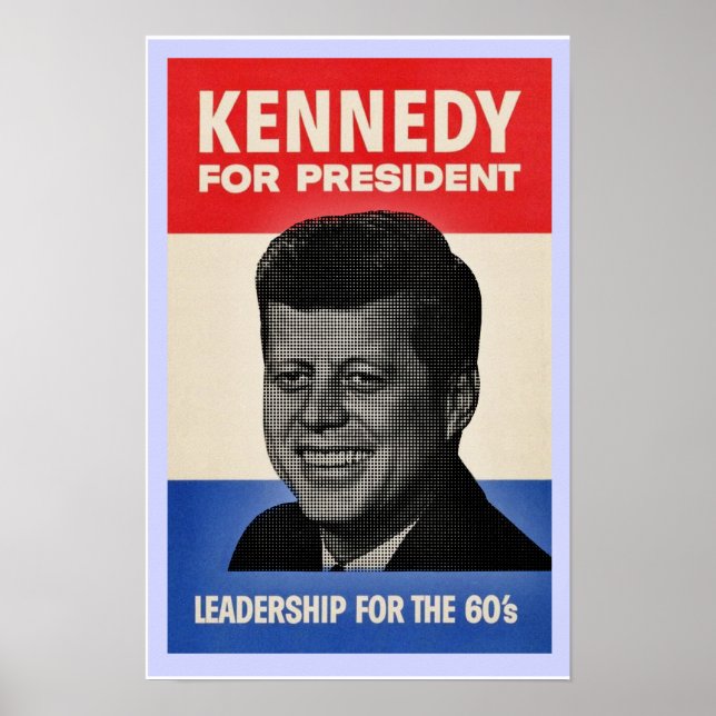 John F Kennedy - poster de meio tom (Frente)