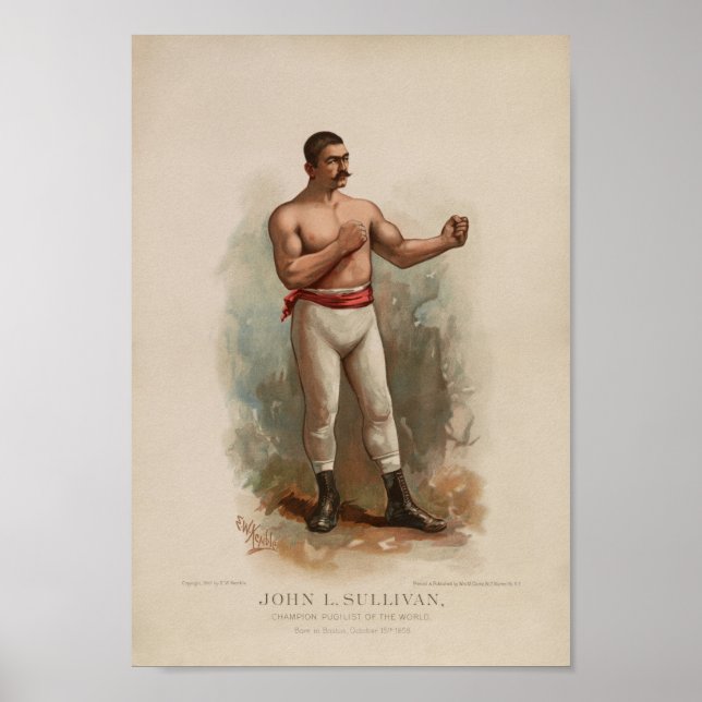 John L. Sullivan - Defensor Pugilista - Impressão  (Frente)
