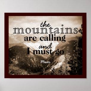 John Muir cita o poster das Montanhas