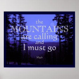 John Muir cita poster As Montanhas