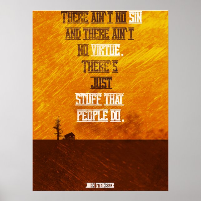 John Steinbeck Cote Poster Minimalista (Frente)