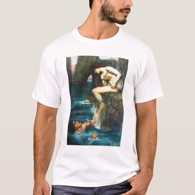John William Waterhouse o t-shirt da sirene (Frente)