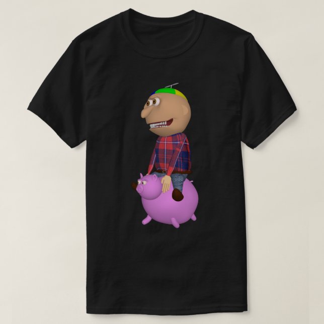 Johnny Riding a Pig T-shirt (Frente do Design)