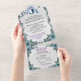 Joia Azul Floral Casamento 