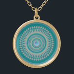 Jóia da água azul na colar de turquesa e de ouro<br><div class="desc">Jóia da água azul na colar de turquesa e de ouro</div>