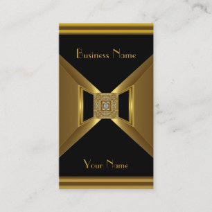 Joia Negra Dourada Elegante cartão de visita