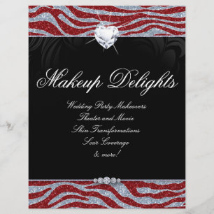 Joias de São Valentim Flyer Salão de Cabelo Zebra 