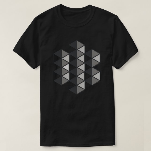 Joined Triangles Art Dark T-Shirt (Frente do Design)
