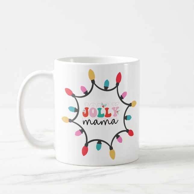 Jolly mama - caneca de café leve de natal (Esquerda)