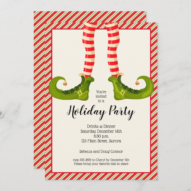 Jolly Natal Pernas de Férias Convites (Frente/Verso)