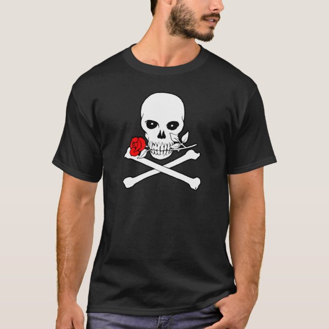 Jolly Roger (Rosa)Dark T-Shirt (Frente)