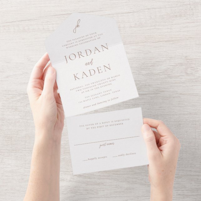 Jordan Terthy Neutral Elegant Wedding (Aba destacável)