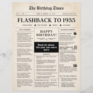 Jornal de aniversário de 90 1935 Sepia