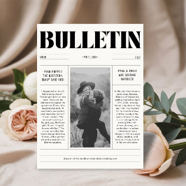 Jornal de casamento moderno Salve o Cartão com fot