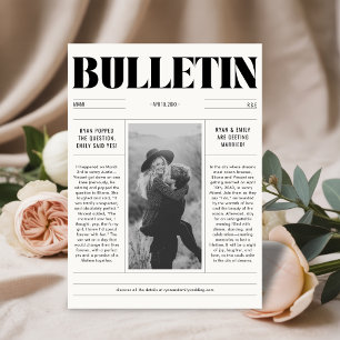 Jornal de casamento moderno Salve o Cartão com fot