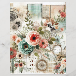 jornal de recortes de colagem shabby chic cottage