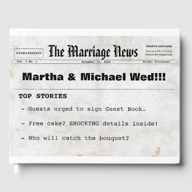 Jornal Pensava Que O Livro De Convidados De Casame (Frente)