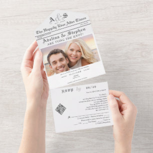 Jornal Retro Feliz Sempre Após Casamento de Código