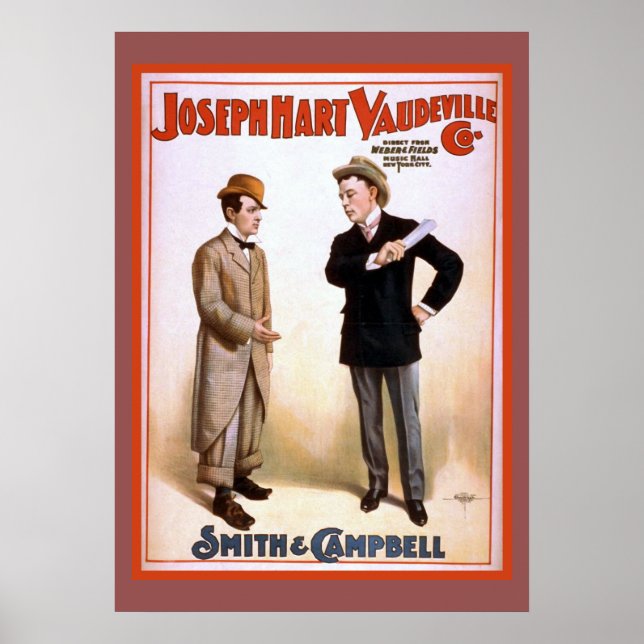 Joseph Hart Vaudeville Co Poster de Teatro (Frente)