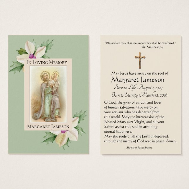 Joseph Jesus, Memorial Funeral - Cartaz Sagrado - (Frente & Verso)
