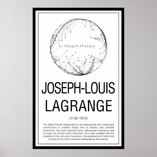Joseph Louis Lagrange Poster (Frente)