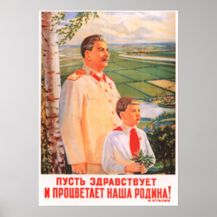 Joseph Stalin poster de propaganda soviética