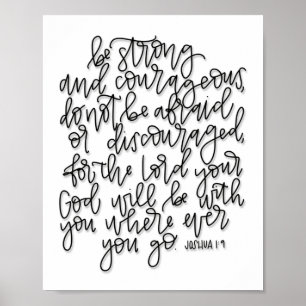 Joshua 1:9 - Seja forte e corajoso - Poster