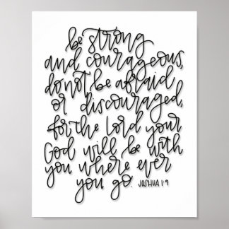 Joshua 1:9 - Seja forte e corajoso - Poster