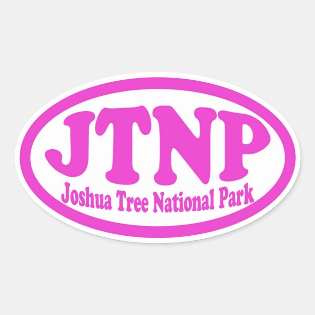 Joshua Tree National Park - adesivo oval rosa rosa (Frente)