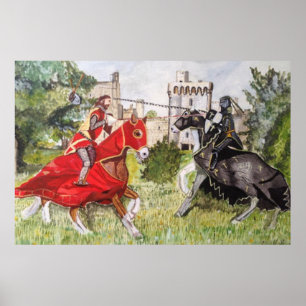 Joust medieval contra Poster de Castelo