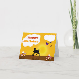 Jovem corça bonito - cartão do feliz aniversario