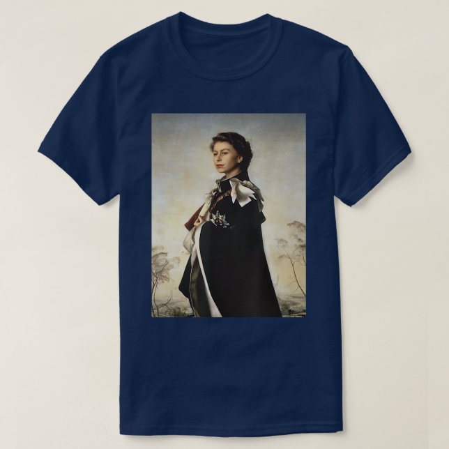 Jovem Monarca - Rainha Elizabeth II T-shirt (Frente do Design)