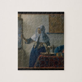 Jovem Mulher Com Quebra-cabeça De Arte Vermeer De