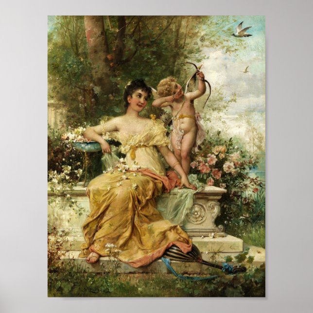 Jovem no Parque por Hans Zatzka - poster (Frente)