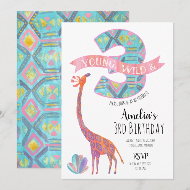 Jovem Selvagem e Convite para Três Aniversários (Frente/Verso)