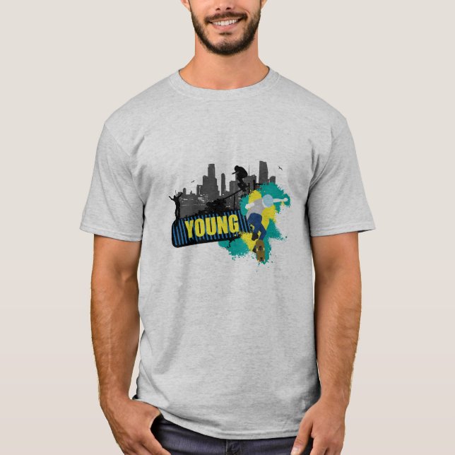 Jovem Skateboard Men T-Shirt (Frente)