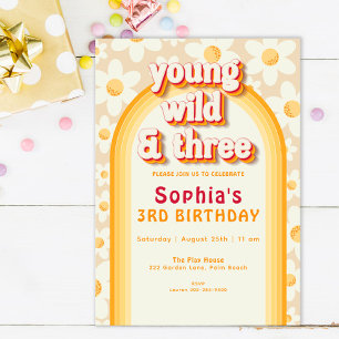Jovem Wild & Três aniversário de 3 anos Convite   