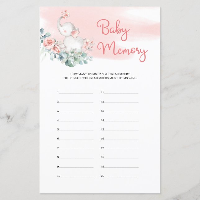 Jovens Elefantes Eucalyptus Jogo Memória do Bebê (Frente)