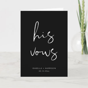 JOVI Edgy Black Modern Seu Cartão De Vows De Casam