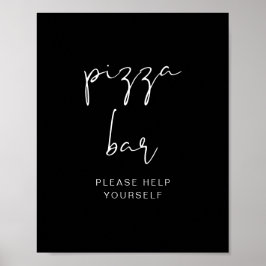 JOVI Edgy Modern Black Pizza Poster Bar
