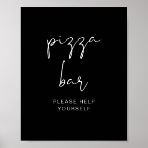 JOVI Edgy Modern Black Pizza Poster Bar
