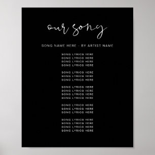 JOVI Modern Edgy Black Wedding Song Poster